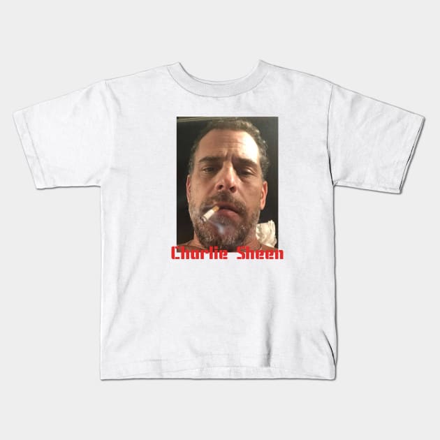 Hunter Biden IS Charlie Sheen Kids T-Shirt by fancyjan